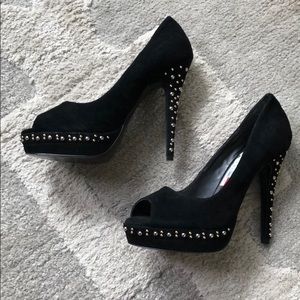 Steve Madden suede peep toe heels